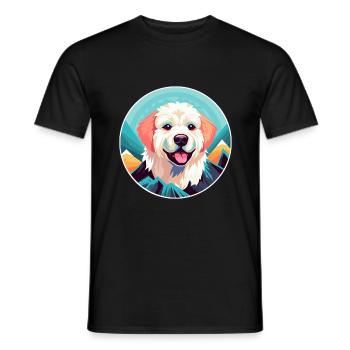 Niedliche Hunderasse Cartoon Kawaii Aquarell - Männer T-Shirt - Schwarz - Vorne - AI Model Male 178 light (178cm)