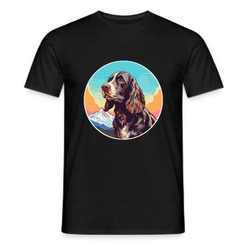 Field Spaniel Hunderasse Cartoon Kawaii Aquarell - Männer T-Shirt - Schwarz - Vorne - AI Model Male 178 light (178cm)