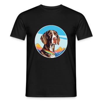 French Gascony Pointer Dog Breed Cartoon Kawaii Wa - Men's T-Shirt - black - Front - AI Model Male 178 light (178cm)