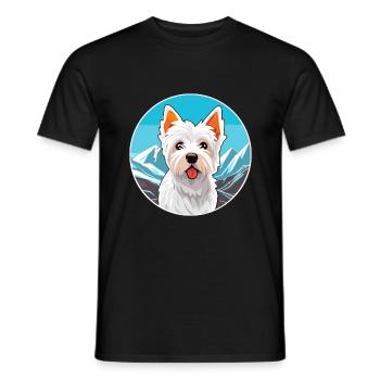 Anglais Terrier Blanc Chien Race Cartoon Kawaii Wat - T-shirt homme - noir - Devant - AI Model Male 178 light (178cm)