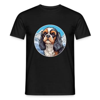 Anglais Jouet Épagneul Chien Race Cartoon Kawaii Eau - T-shirt homme - noir - Devant - AI Model Male 178 light (178cm)