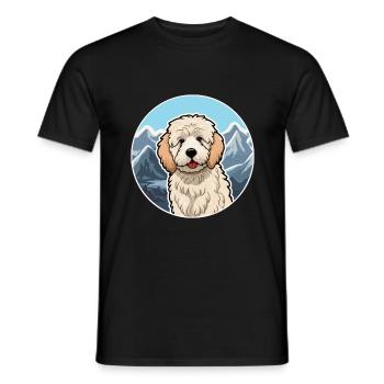 Allemand Sheeppoodle chien race Cartoon Kawaii Waterc - T-shirt homme - noir - Devant - AI Model Male 178 light (178cm)