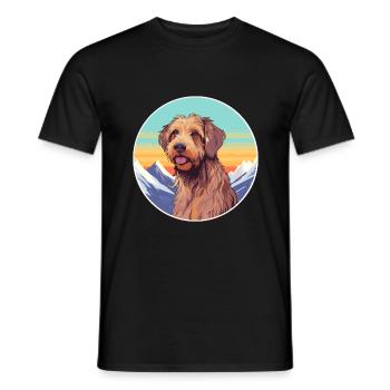 Fauve De Bretagne Dog Breed Cartoon Kawaii Waterco - Men's T-Shirt - black - Front - AI Model Male 178 light (178cm)