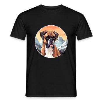 Deutsche Boxer Hund Rasse Cartoon Kawaii Aquarell - Männer T-Shirt - Schwarz - Vorne - AI Model Male 178 light (178cm)