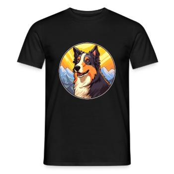 Georgischer Schäferhund Rasse Cartoon Kawaii Waterco - Männer T-Shirt - Schwarz - Vorne - AI Model Male 178 light (178cm)