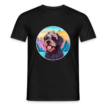 Griffon Nivernais race de chien dessin animé kawaii Waterco - T-shirt homme - noir - Devant - AI Model Male 178 light (178cm)