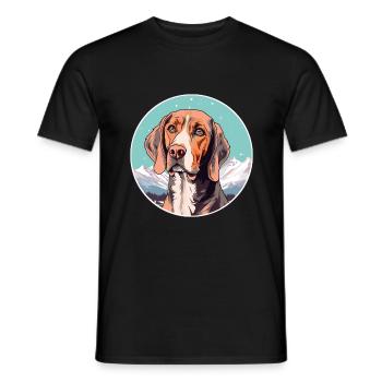 Harrier Hunderasse Cartoon Kawaii Aquarell - Männer T-Shirt - Schwarz - Vorne - AI Model Male 178 light (178cm)