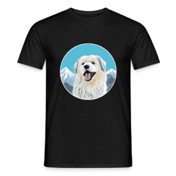 Himalayan Sheepdog Dog Breed Cartoon Kawaii Waterc - Men's T-Shirt - black - Front - AI Model Male 178 light (178cm)