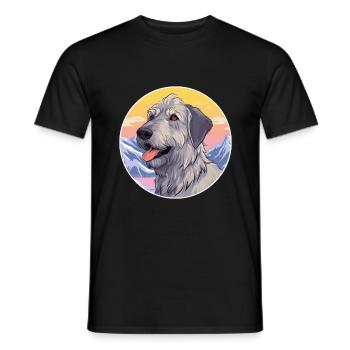 Irischer Wolfshund Hunderasse Karikatur Kawaii Watercolo - Männer T-Shirt - Schwarz - Vorne - AI Model Male 178 light (178cm)
