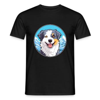 Italienische Volpino Hunderasse Cartoon Kawaii Watercolo - Männer T-Shirt - Schwarz - Vorne - AI Model Male 178 light (178cm)