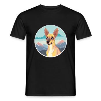 Känguru Hunderasse Karikatur Kawaii Aquarell - Männer T-Shirt - Schwarz - Vorne - AI Model Male 178 light (178cm)