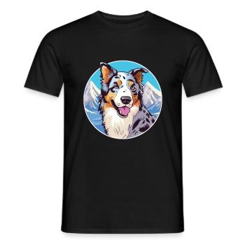 Kaikadi Hunderasse Karikatur Kawaii Aquarell - Männer T-Shirt - Schwarz - Vorne - AI Model Male 178 light (178cm)