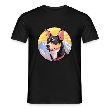 Japanese Terrier Dog Breed Cartoon Kawaii Watercol - Men's T-Shirt - black - Front - AI Model Male 178 light (178cm)