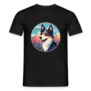 Karelo Finnische Laika-Hunderasse Karikatur Kawaii Wate - Männer T-Shirt - Schwarz - Vorne - AI Model Male 178 light (178cm)