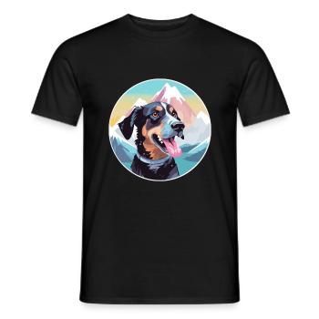 Gascon Saintongeois Chien Race Cartoon Kawaii Eau - T-shirt homme - noir - Devant - AI Model Male 178 light (178cm)