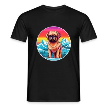 Griffon Bruxellois Chien Race Cartoon Kawaii Waterc - T-shirt homme - noir - Devant - AI Model Male 178 light (178cm)