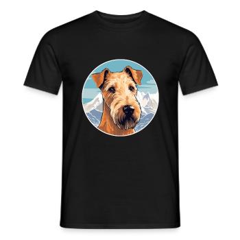 Irish Terrier chien race Cartoon Kawaii aquarelle - T-shirt homme - noir - Devant - AI Model Male 178 light (178cm)