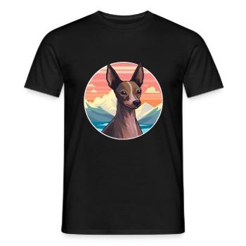 Inca Haarlose Hunderasse Cartoon Kawaii Aquarell - Männer T-Shirt - Schwarz - Vorne - AI Model Male 178 light (178cm)