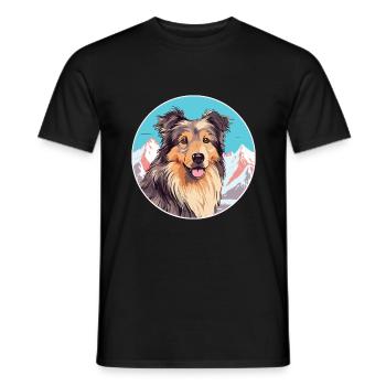 Kuchi Afghan Shepard chien race Cartoon Kawaii Wate - T-shirt homme - noir - Devant - AI Model Male 178 light (178cm)