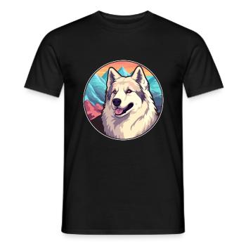 Kyi Leo Hunderasse Cartoon Kawaii Aquarell - Männer T-Shirt - Schwarz - Vorne - AI Model Male 178 light (178cm)
