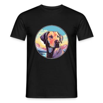 Labrador Retriever chien race dessin animé kawaii waterc - T-shirt homme - noir - Devant - AI Model Male 178 light (178cm)