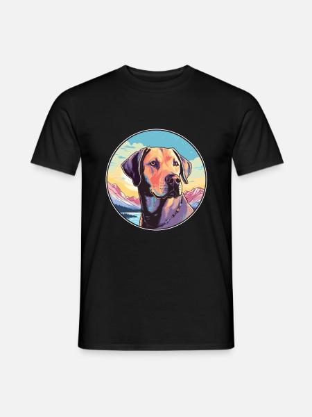 Labrador Retriever Hund Rasse Cartoon Kawaii Waterc - Männer T-Shirt - Schwarz