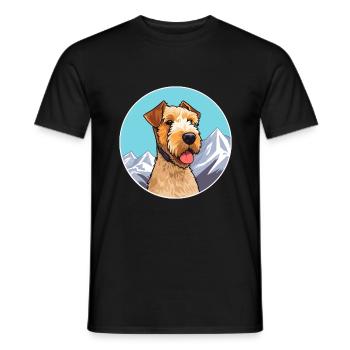 Lakeland Terrier chien race dessin animé Kawaii Watercol - T-shirt homme - noir - Devant - AI Model Male 178 light (178cm)
