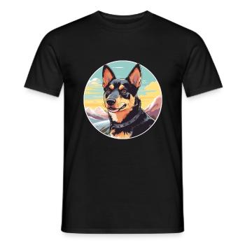 Lancashire Heeler Dog Breed Cartoon Kawaii Waterco - Men's T-Shirt - black - Front - AI Model Male 178 light (178cm)
