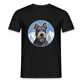 Kerry Blue Terrier Hunderasse Karikatur Kawaii Wasserc - Männer T-Shirt - Schwarz - Vorne - AI Model Male 178 light (178cm)