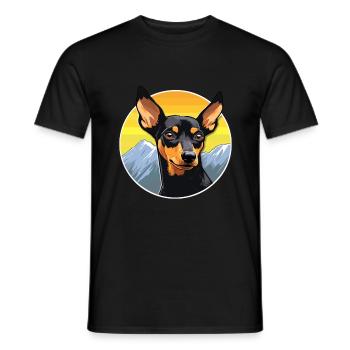 Manchester Terrier Hunderasse Karikatur Kawaii Wasserc - Männer T-Shirt - Schwarz - Vorne - AI Model Male 178 light (178cm)