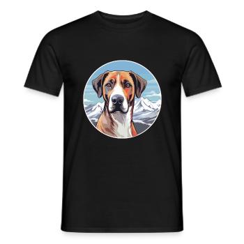 Mountain Cur Hunderasse Cartoon Kawaii Aquarell - Männer T-Shirt - Schwarz - Vorne - AI Model Male 178 light (178cm)