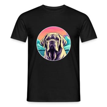 Mastiff napolitain race de chien dessin animé kawaii waterc - T-shirt homme - noir - Devant - AI Model Male 178 light (178cm)