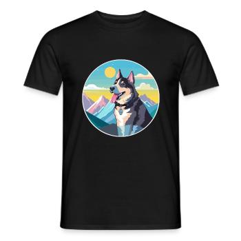 Laufhund Hunderasse Cartoon Kawaii Aquarell - Männer T-Shirt - Schwarz - Vorne - AI Model Male 178 light (178cm)