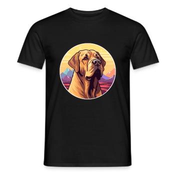 Mallorca Mastiff Dog Breed Cartoon Kawaii Watercol - Men's T-Shirt - black - Front - AI Model Male 178 light (178cm)