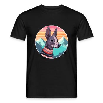 Mexikanische haarlose Hunderasse Cartoon Kawaii Watercol - Männer T-Shirt - Schwarz - Vorne - AI Model Male 178 light (178cm)