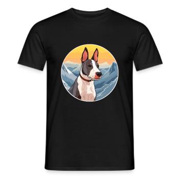 Miniature Bull Terrier chien race Cartoon Kawaii Wa - T-shirt homme - noir - Devant - AI Model Male 178 light (178cm)