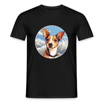 Miniature Fox Terrier chien race Cartoon Kawaii Wat - T-shirt homme - noir - Devant - AI Model Male 178 light (178cm)