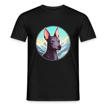 Chien nu péruvien race Cartoon Kawaii Waterco - T-shirt homme - noir - Devant - AI Model Male 178 light (178cm)