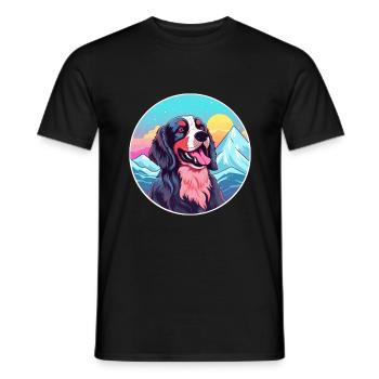 Porzellan Hunderasse Cartoon Kawaii Aquarell - Männer T-Shirt - Schwarz - Vorne - AI Model Male 178 light (178cm)