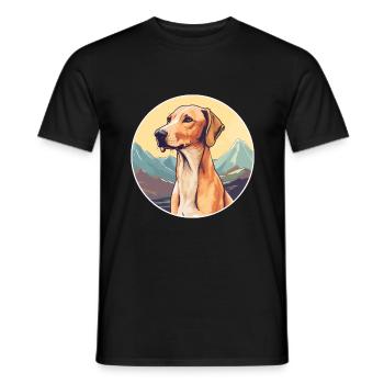 Vieux lévrier croate race de chien dessin animé Kawaii W - T-shirt homme - noir - Devant - AI Model Male 178 light (178cm)