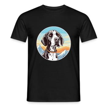 Vieux danois Pointer chien race Cartoon Kawaii Waterc - T-shirt homme - noir - Devant - AI Model Male 178 light (178cm)