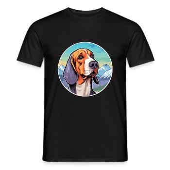 Norwegian Hound Dunker Dog Breed Cartoon Kawaii Wa - Men's T-Shirt - black - Front - AI Model Male 178 light (178cm)