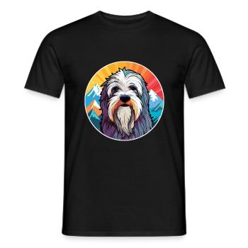 Polish Lowland Sheepdog Dog Breed Cartoon Kawaii W - Men's T-Shirt - black - Front - AI Model Male 178 light (178cm)