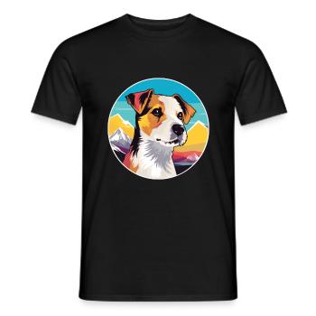 Parson Russell Terrier Hunderasse Cartoon Kawaii Wa - Männer T-Shirt - Schwarz - Vorne - AI Model Male 178 light (178cm)