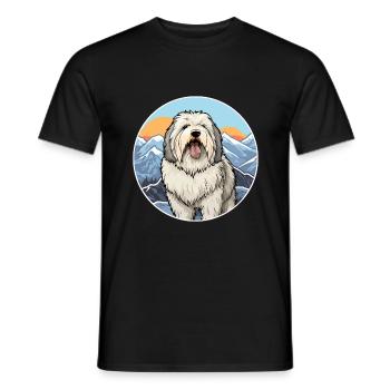 Old English Sheepdog Dog Breed Cartoon Kawaii Wate - Men's T-Shirt - black - Front - AI Model Male 178 light (178cm)