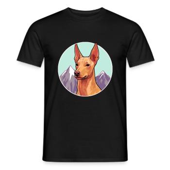 Pharaoh Hound Dog Breed Cartoon Kawaii Watercolor - Men's T-Shirt - black - Front - AI Model Male 178 light (178cm)
