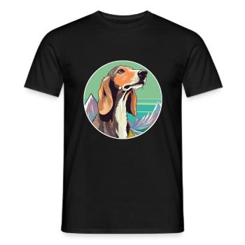 Saluki Dog Breed Cartoon Kawaii Watercolor - Men's T-Shirt - black - Front - AI Model Male 178 light (178cm)