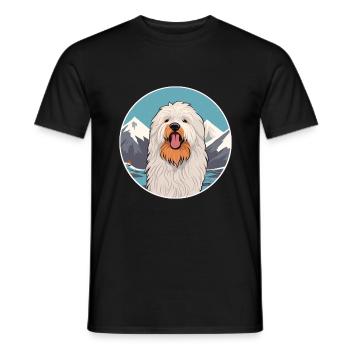 Puli chien race dessin animé Kawaii aquarelle - T-shirt homme - noir - Devant - AI Model Male 178 light (178cm)