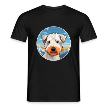 Pumi Hunderasse Karikatur Kawaii Aquarell - Männer T-Shirt - Schwarz - Vorne - AI Model Male 178 light (178cm)