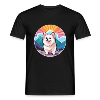 Poméranie allemand Spitz chien race Cartoon Kawaii W - T-shirt homme - noir - Devant - AI Model Male 178 light (178cm)